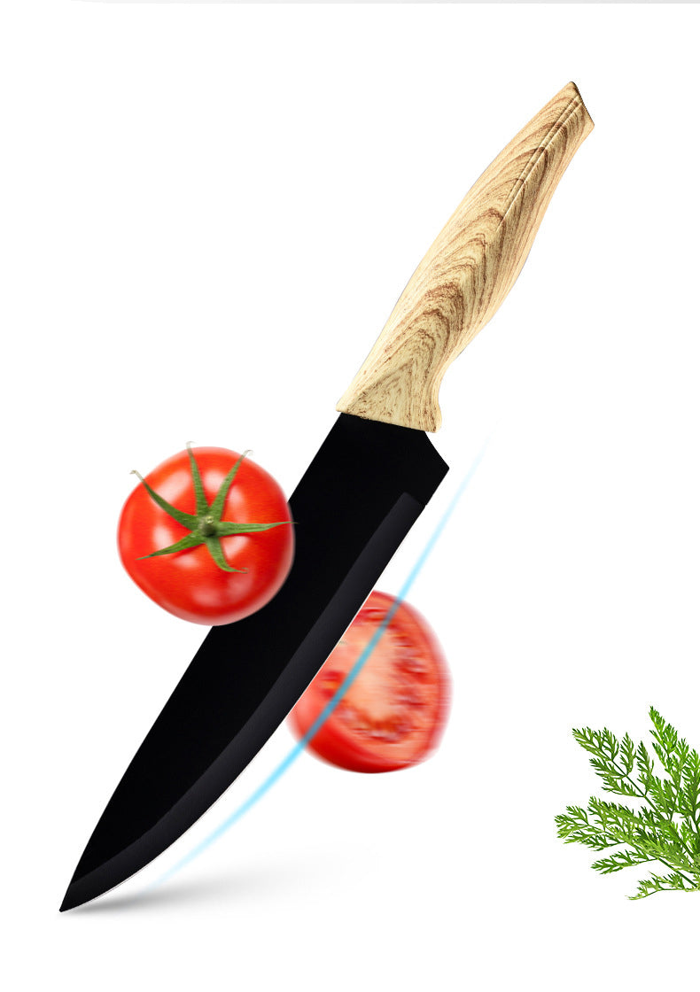 Kitchen Knife set with Gift Box Stainless Steel 6pcs black Chef Knife Set with Peeler Sharp Knives Set Kitchen Cooking