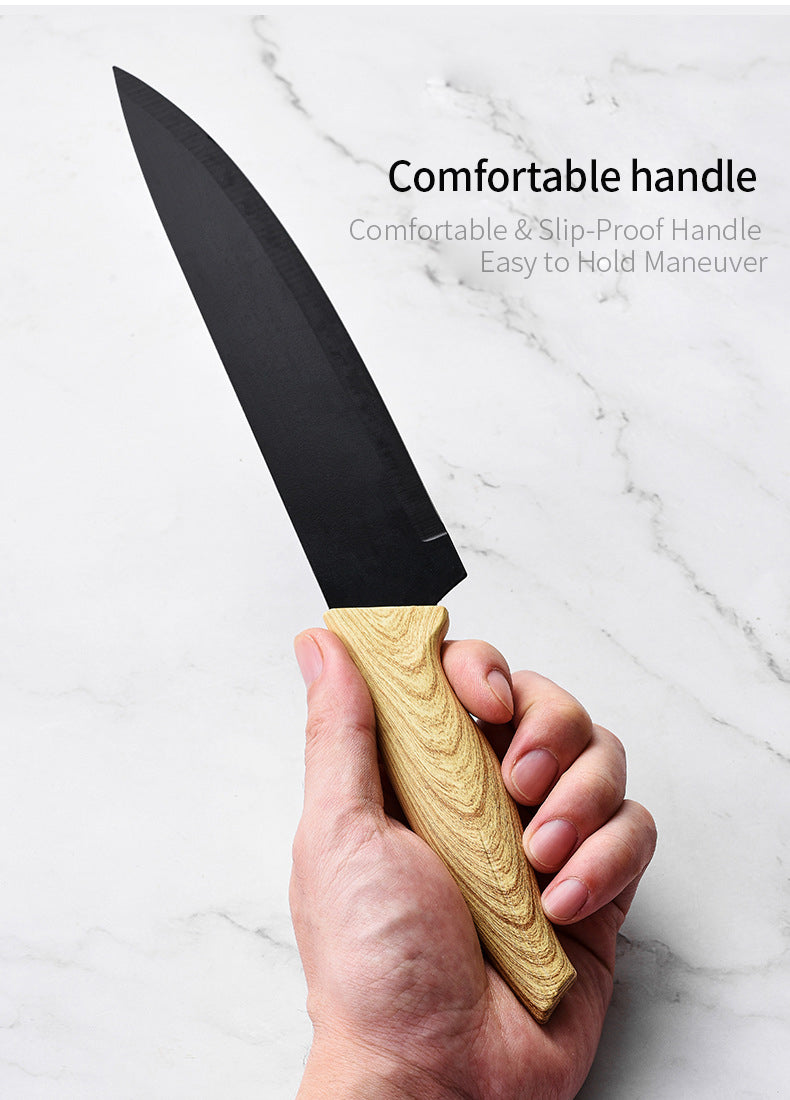 Kitchen Knife set with Gift Box Stainless Steel 6pcs black Chef Knife Set with Peeler Sharp Knives Set Kitchen Cooking