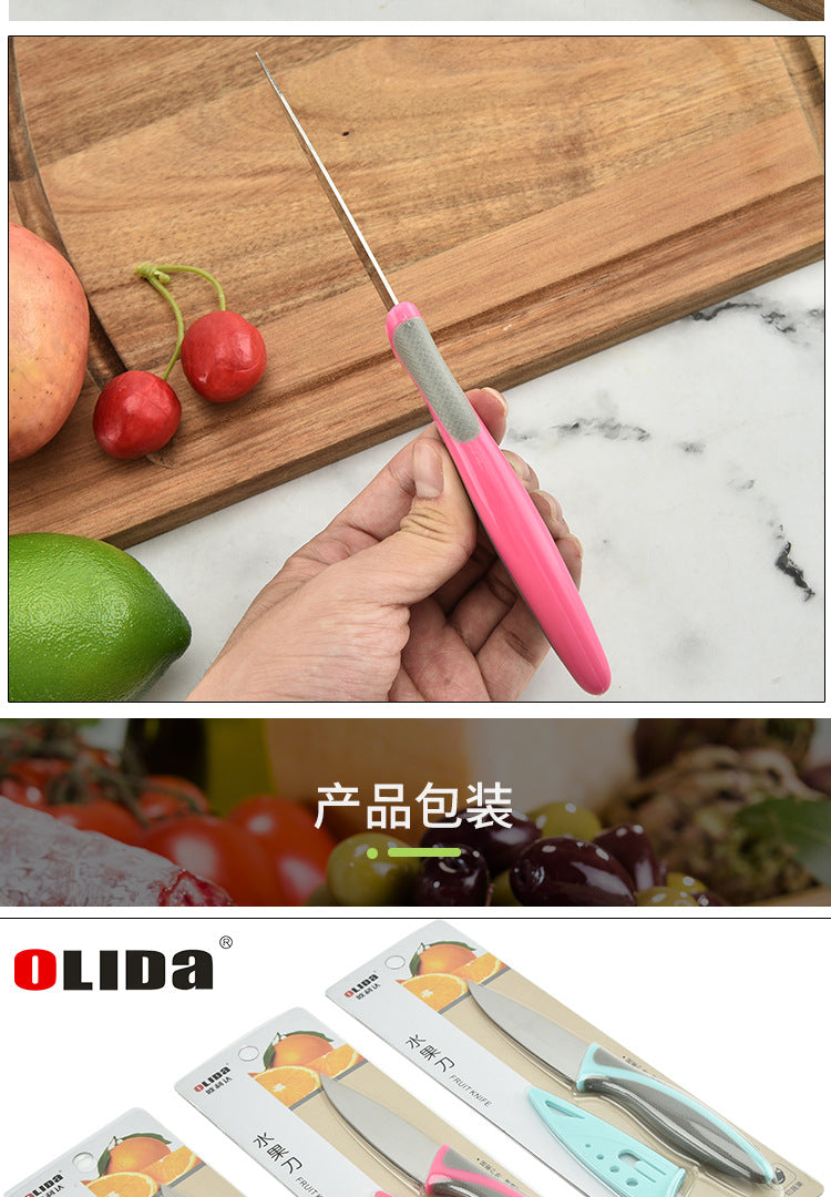Colorful Paring Knife Set With Sheath, Fruit Knife Set with Colored Handle, Sharp 3.5'' Paring Knives with Cover