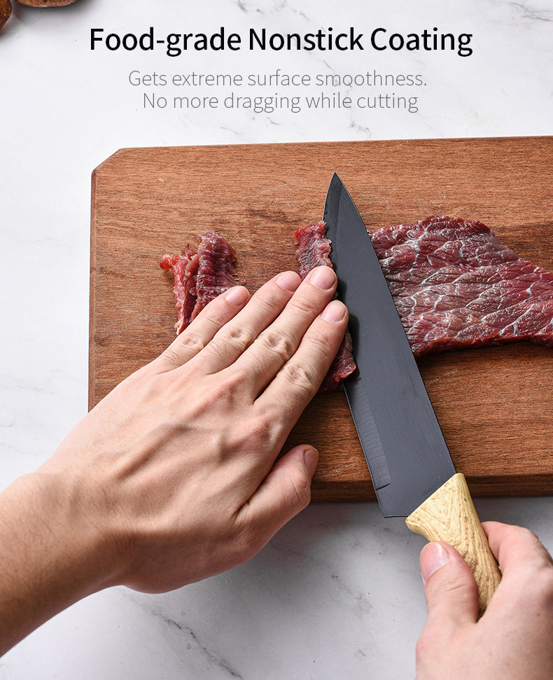 Kitchen Knife set with Gift Box Stainless Steel 6pcs black Chef Knife Set with Peeler Sharp Knives Set Kitchen Cooking