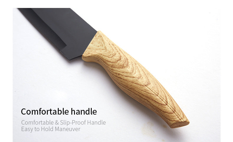 Kitchen Knife set with Gift Box Stainless Steel 6pcs black Chef Knife Set with Peeler Sharp Knives Set Kitchen Cooking