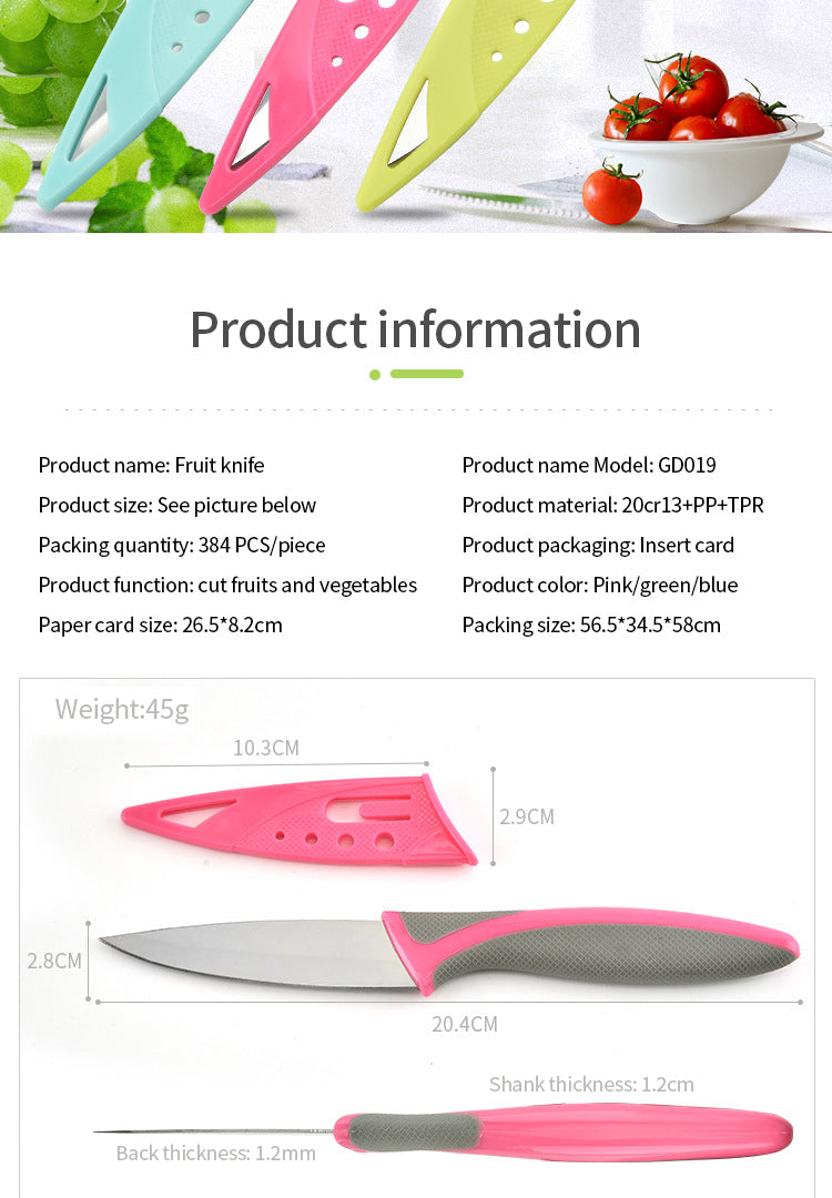 Colorful Paring Knife Set With Sheath, Fruit Knife Set with Colored Handle, Sharp 3.5'' Paring Knives with Cover