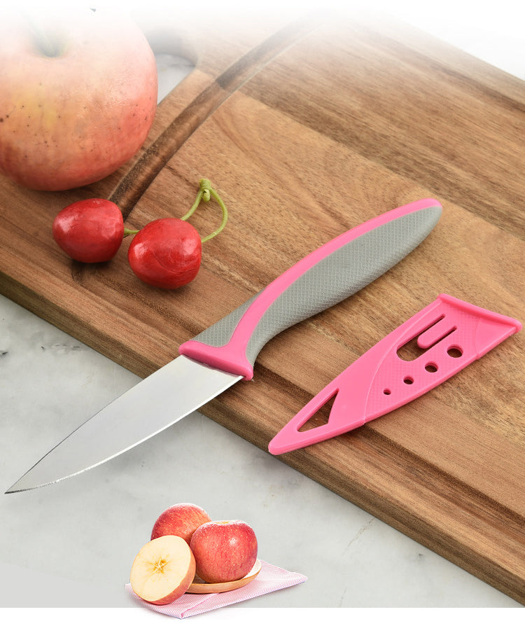 Colorful Paring Knife Set With Sheath, Fruit Knife Set with Colored Handle, Sharp 3.5'' Paring Knives with Cover